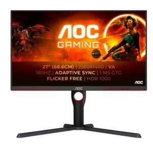 MON 27VA  QHD HDMI DP  PIVOT 700CD AOC Q27G3XMN/BKC REG ALTEZZA  180HZ