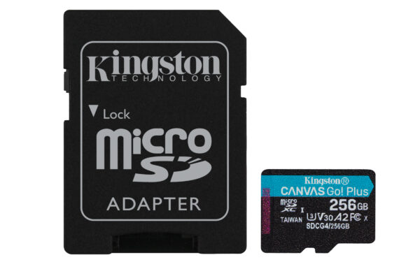 SD MICRO 256GB CL10 UHS-I CON ADATT 200MB/S LET.160MB/S SCRIT.KINGSTON
